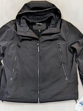 Calvin Klein Men's Sherpa Lined Infinite Stretch Soft Shell Jacket Hood NWT XL